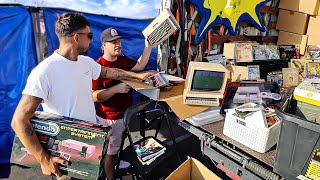 Consoles stacked on consoles at the flea market! (SCORE)