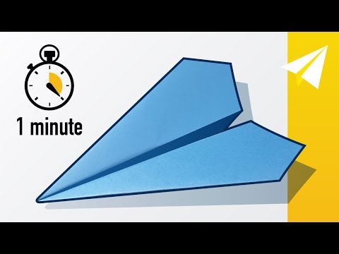How to Fold an Easy Paper Airplane in 1 Minute (60 seconds)! — Flies Extremely Well!