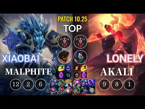 ES Xiaobai Malphite vs Lonely Akali Top - KR Patch 10.25