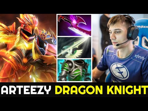 ARTEEZY Dragon Knight - Super Tanky Armor Build Hard Game 7.25 Dota 2