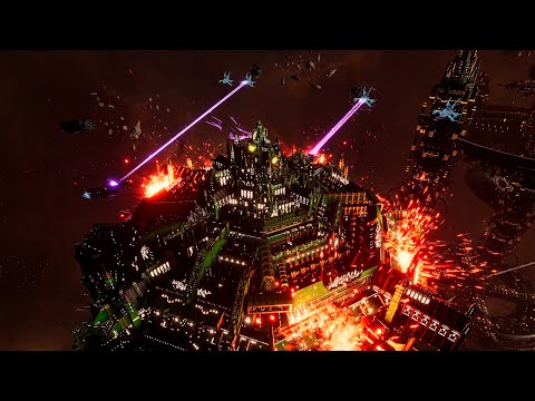 Mega Mod: Eldar Corsairs destroy 7 Astartes Titans! - Massive Battle, Battlefleet Gothic Armada 2