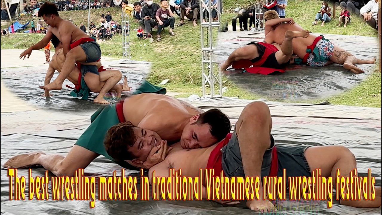 The best wrestling matches in traditional Vietnamese rural wrestling festivals