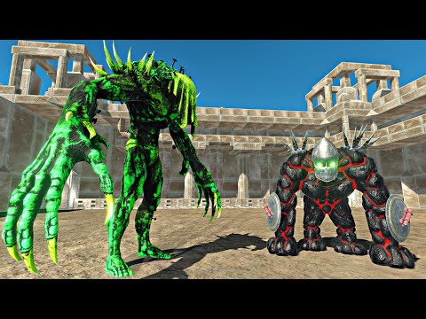 Plant Scourge vs Dark Lava Golem Evolution in Radiation Temple -Animal Revolt Battle Simulator