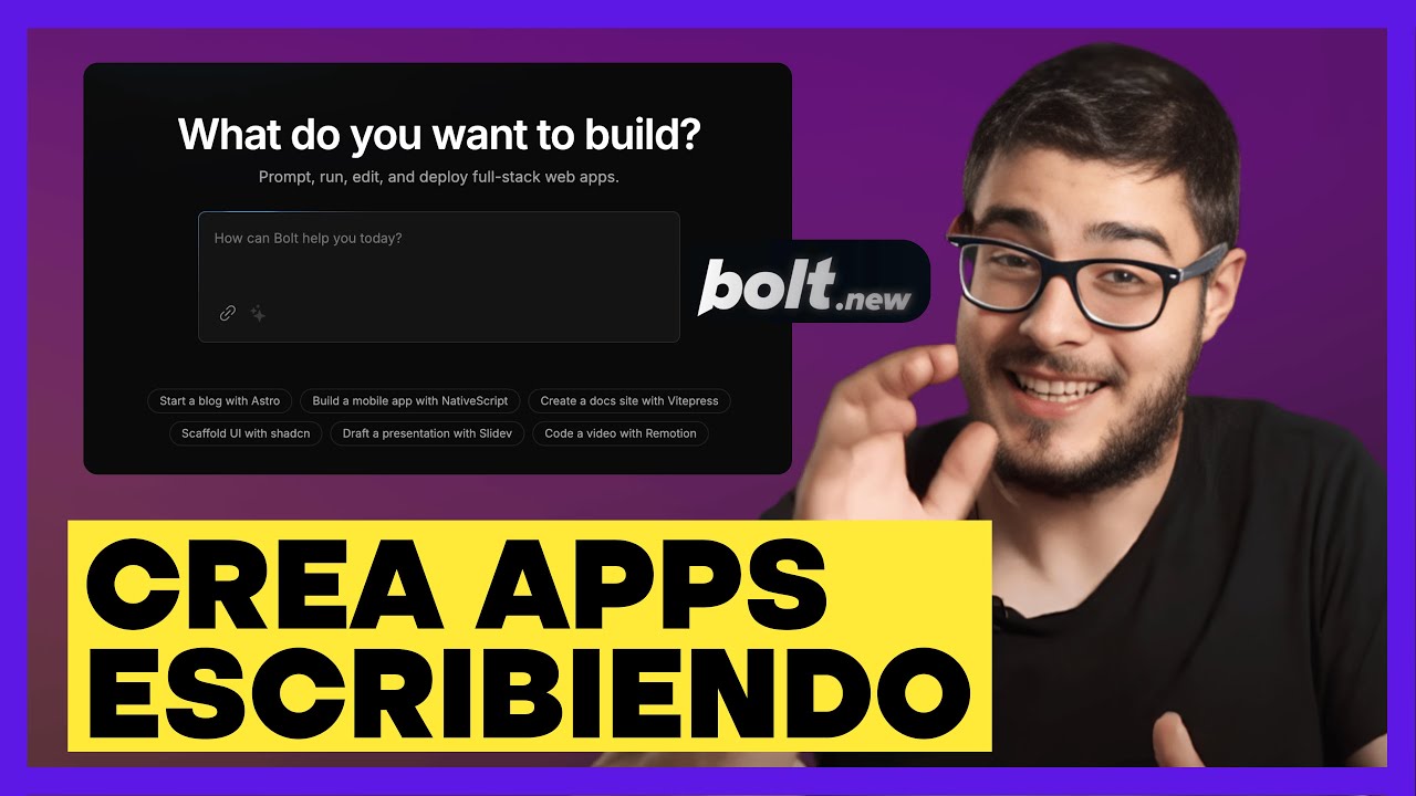 Bolt.new - Crea aplicaciones ESCRIBIENDO, sin código