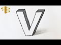 How To Draw 3d Letter V 3d Letters Drawing Letter V 3d Block Letters 3d How To Draw 3d Letters