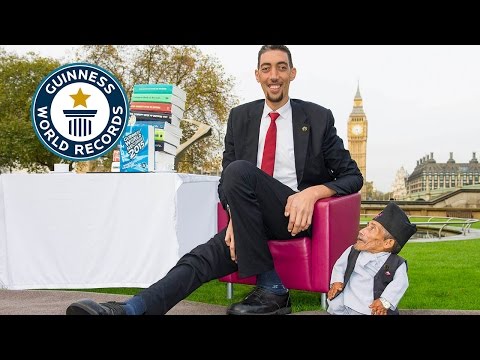 Tallest and shortest men meet for the first time - Guinness World Records Day 2014