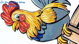 Thiệp chú gà trống từ giấy sợi 2mm . #ocbu #handmade  #tranhgiayxoan #thiepgiayxoan #quilling