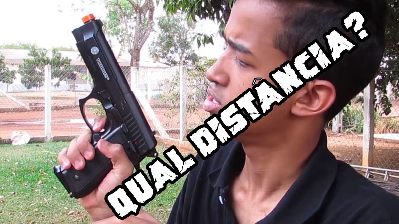 QUAL O ALCANCE DA AIRSOFT PT92 COM BB DE AÇO E PLÁSTICO?