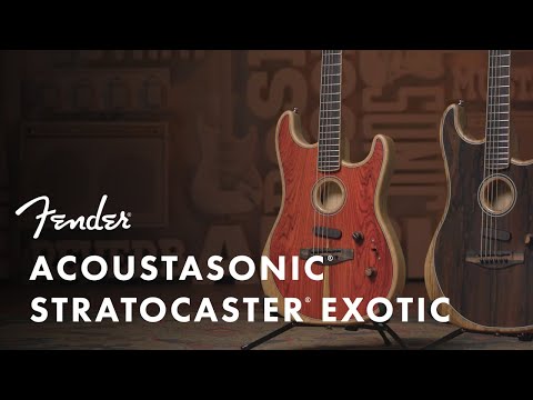 Fender American Acoustasonic Stratocaster Exotic, Cocobolo w/ Hard Case image 4