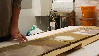 Working the surface of larger piece