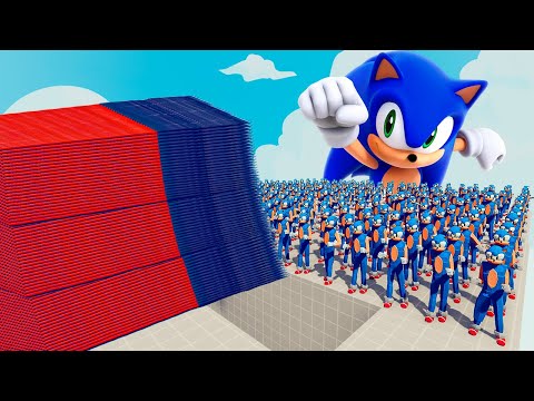 100x SONIC + 1x GIANT vs 3 EVERY GOD - Totally Accurate Battle Simulator TABS