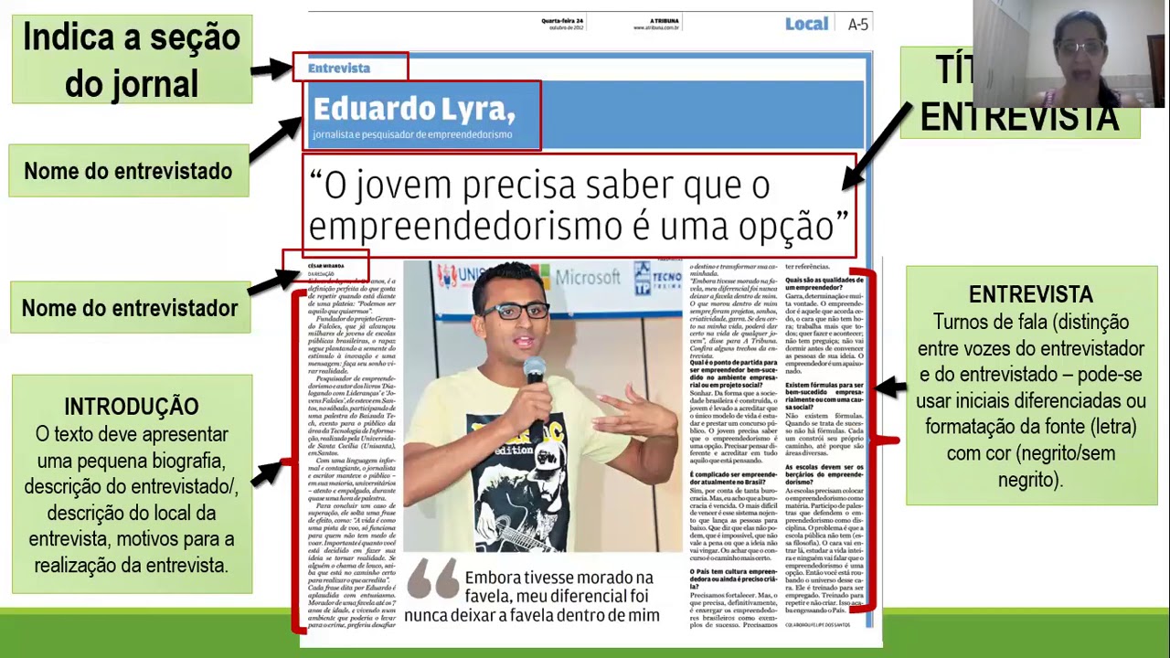 PRODUÇÃO DE ENTREVISTA ESCRITA.