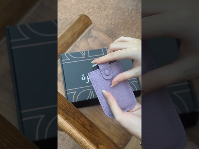 محفظة بطاقات صغيرة جلد طبيعي