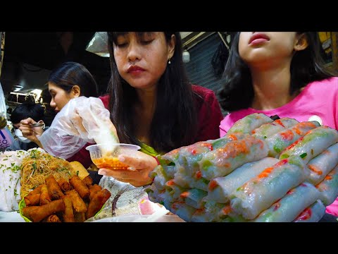 Fresh Shrimp Rolls Inside Boeung KengKong Market - A Delicious Foods For Breakfast