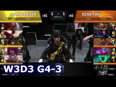 Dignitas vs Echo Fox | Game 3 S7 NA LCS Summer 2017 Week 3 Day 3 | DIG vs FOX G3 W3D3