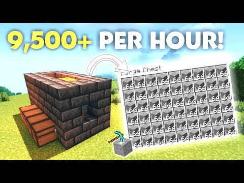 Minecraft Easy AFK Stone Generator Tutorial - 9500+ per Hour | Berserpol