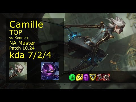 Camille Top vs Kennen - NA Master 7/2/4 Patch 10.24 Gameplay