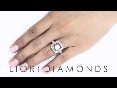 FD-503 - 6.78 Carat Fancy Cognac Brown Cushion Cut Diamond Engagement Ring Vintage Style