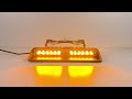 Výstražné svetlo 12V / 24V - 12 x 3W LED oranžový Predátor (268x136x50mm) - Video Youtube