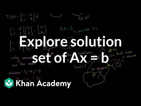 Exploring The Solution Set Of Ax B Video Khan Academy