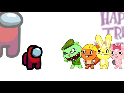 Mini Crewmate Kills Happy Tree Friends Characters | Among Us