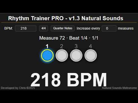 Metronome 218 BPM (Unaccented beats)