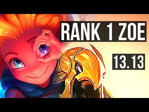 ZOE vs AZIR (MID) | Rank 1 Zoe, 7/1/6, 600+ games, 1.1M mastery, Godlike | NA Challenger | 13.13