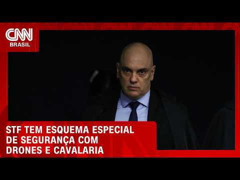 Drones e cavalaria: veja operação especial da PM no entorno do STF | LIVE CNN