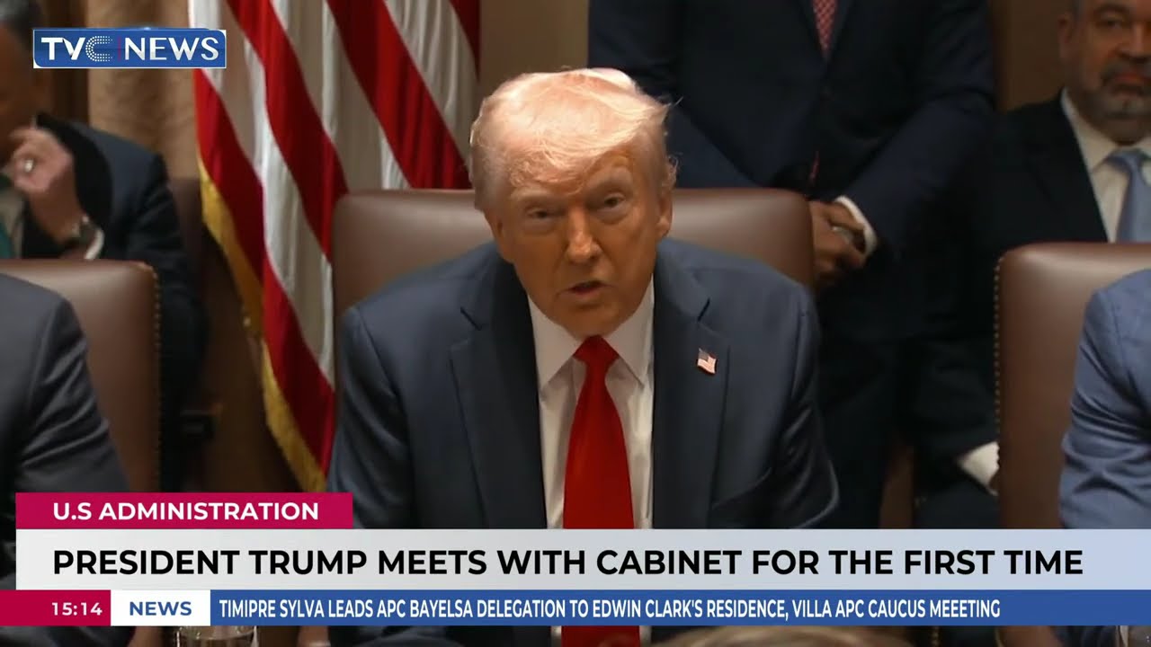 President Trump Meets With Cabinet For The First Time