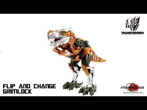 Video Review of the Transformers Age of Extinction: Flip and Change Grimlock