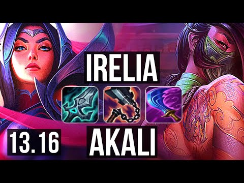 IRELIA vs AKALI (MID) | 6 solo kills, 300+ games | EUW Master | 13.16