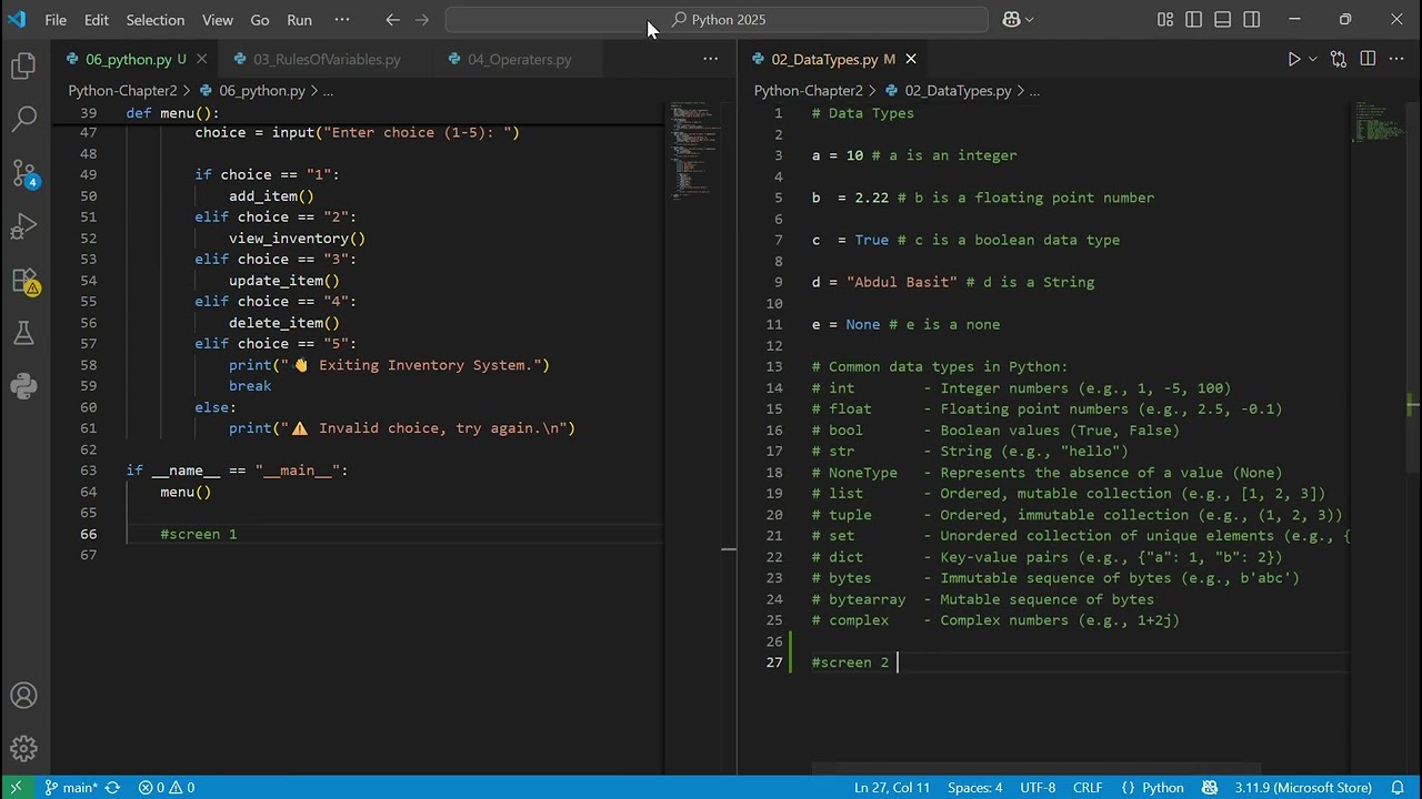 How to Split Screen in VS Code | Open Multiple Files Side by Side (2025 Guide) - Visual Studio Code