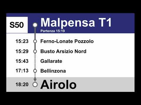 annuncio TILO » S50 Benvenuto a Malpensa T1 in direzione di Ariolo | SLBahnen