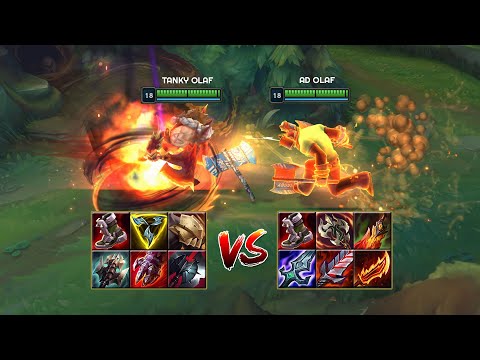 TANKY OLAF vs AD OLAF FULL BUILD FIGHTS & More!