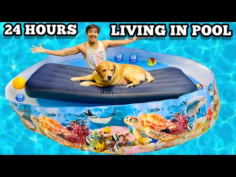 LIVING IN POOL FOR 24 HOURS CHALLENGE WITH LEO | Anant Rastogi