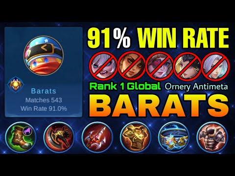 91% Win Rate Build Barats Perfect Gameplay! - Top 1 Global Barats by Ornery Antimeta - MLBB