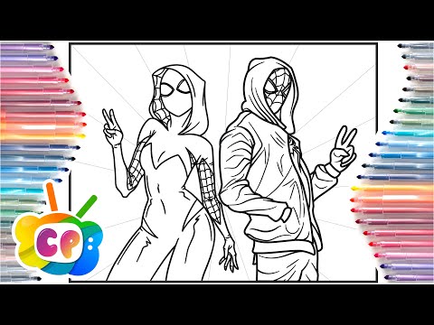 Spider-man coloring pages / Spider man Miles Morales and Gwen Stacy / Elektronomia - Limitless | NCS