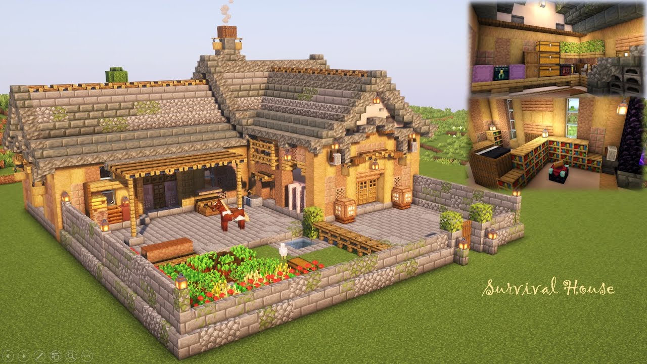 [マイクラ]サバイバル拠点の作り方[Minecraft][tutorial][Japanese Survival house ...