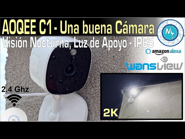Vídeo relacionado con AOQEE Cámara Vigilancia WiFi Exterior/Interior - 2K Camaras Vigilancia Domicilio WiFi Seguridad IP65, Visión Nocturna Color, Detección Humana, Sirena, 24/7 Grabación Continua, Compatible Alexa, C1