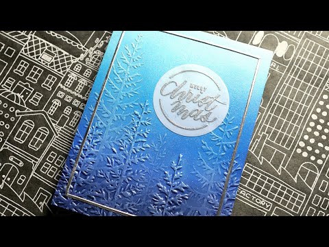 Holiday Card Series 2022 - Day 6 - Ink Blending & Embossing Folder