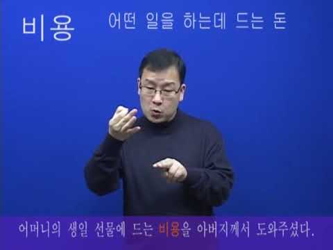 「비용」의 한국수어 표현