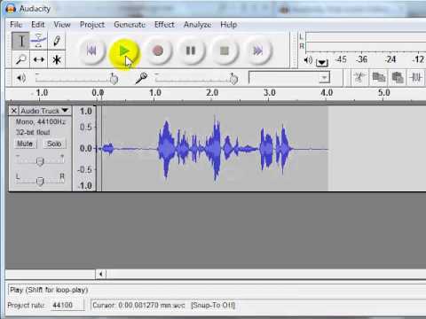 Audacity Lesson 1, Introduction to Audacity