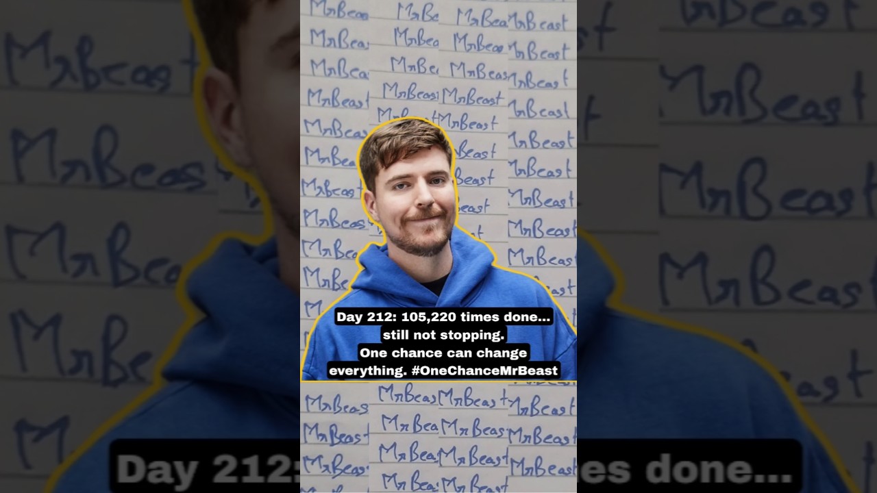 105,220 done but this is not the end.I’ll keep going till I get that one chance. #OneChanceMrBeast