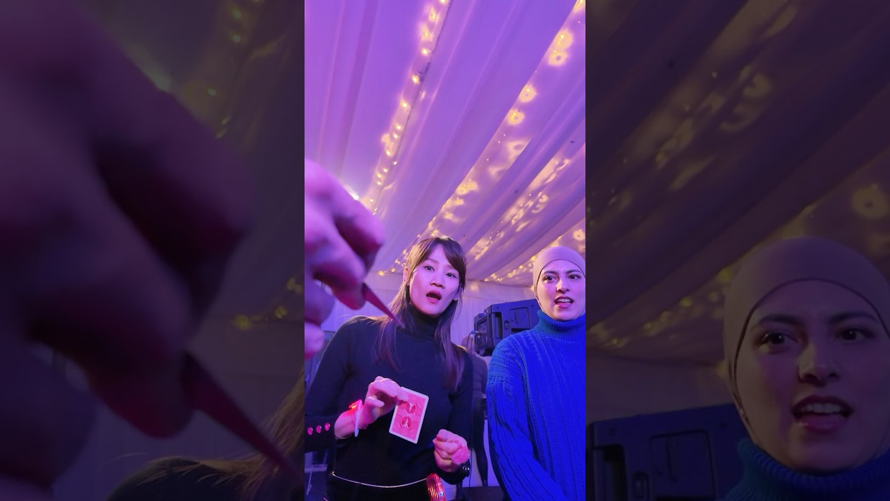 Christmas party magician live reactions