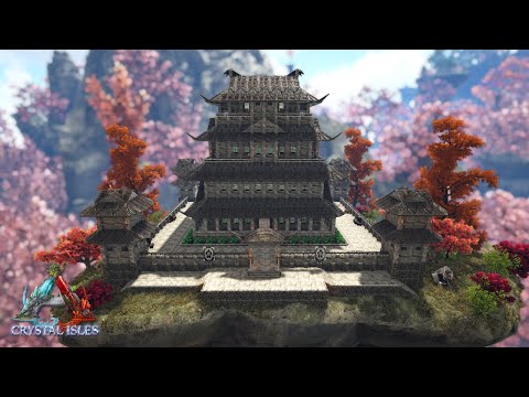 I built A Japanese Castle On A Floating Island | Speed Build - ARK Survival Evolved