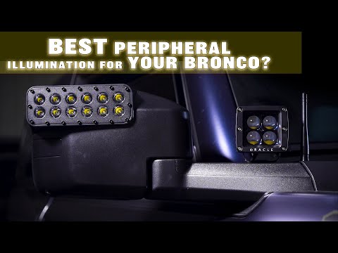 Integrated LED Mirror vs Ditch Lights the Best Peripheral Illumination for your Bronco