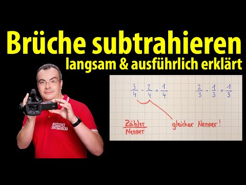 Subtracting fractions - explained slowly and in detail | Fractions | Lehrerschmidt