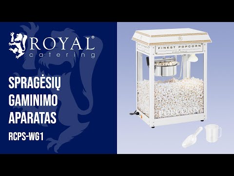 vaizdo įrašas - Spragėsių gaminimo aparatas - baltas ir auksinis - 1 500 W