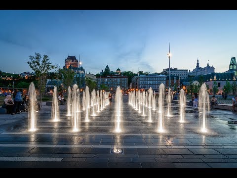 La Place des Canotiers, Quebec, Canada - Crystal Fountains