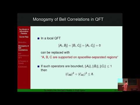A Toy Model of the Information Paradox in Empty Space - Suvrat Raju